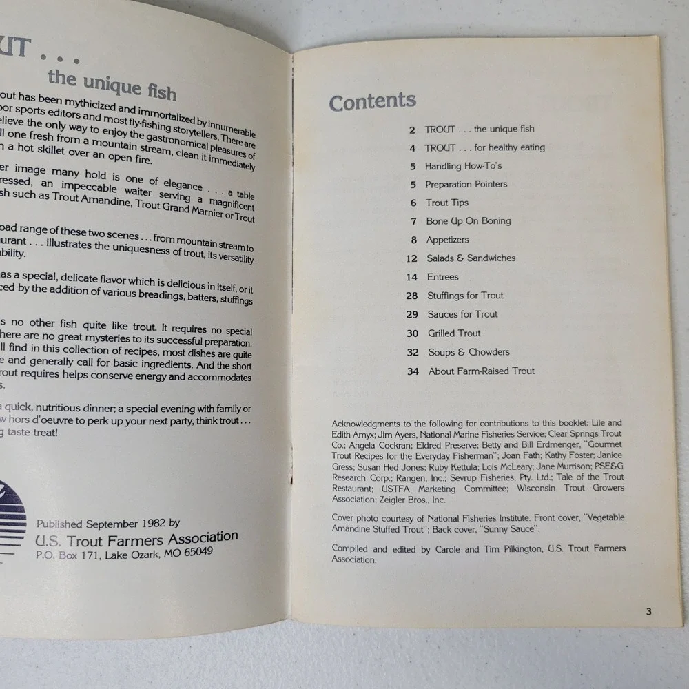 Trout A Collection of Recipes from the‎ U.S. Trout Farmers Association 1982